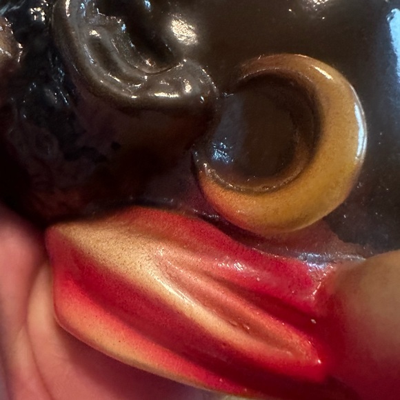 Vintage 50’s Black Americana Chalk Chalkware Wall String Twine Holder Dispenser - Picture 4 of 7